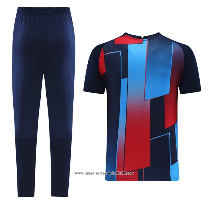 Tuta da Track FC Barcellona Manica Corta 2021 2022 Blu